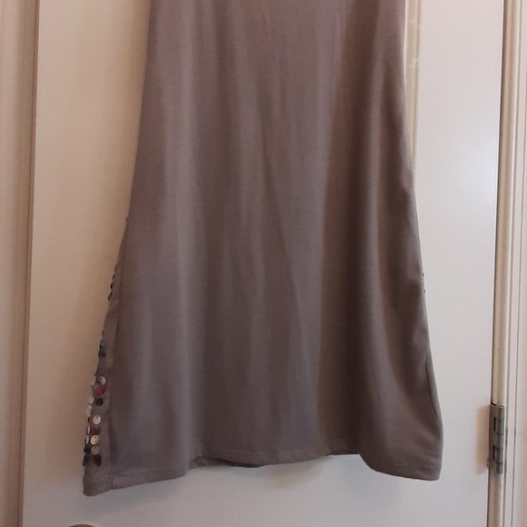 EYESHADOW Sz M grey sequin Tank Tunic top, EUC! Easy care Machine Wash - Picture 8 of 8